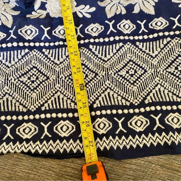 Johnny Was Blue Embroidered Kimono-style Open Front Cardigan - Picture 12 of 15